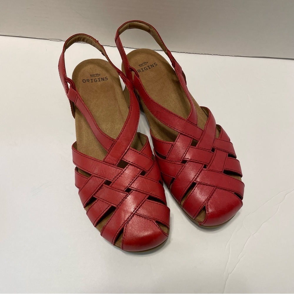 Earth Origins Berri Red Slip On Sandals